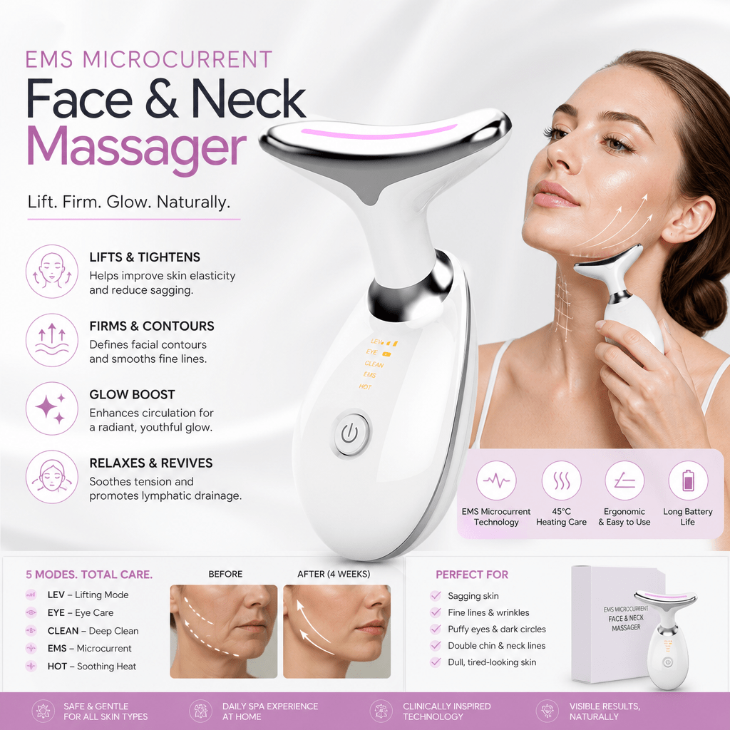 EMS Microcurrent Face and Neck Massager - KZ Beauty & Wellness
